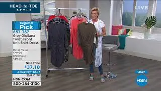 G by Giuliana TwistFront Knit Shirt Dress