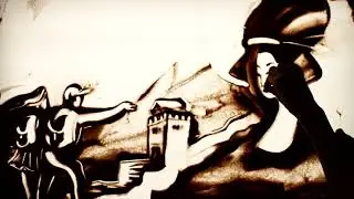 Around the world. Travel story. China. Sand animation drawing.