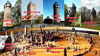 Fritzlar im Mittelalter  Stadtmodell in Holz historische Altstadt, Stadtmauer, Warten,Tore und T&uuml;rme