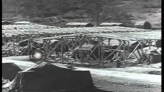 Partially completed US Army Quartermaster depot in Guadalcanal during World War I...HD Stock Footage