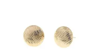 Passport to Gold 14K DiamondCut Button Stud Earrings