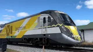 Brightline testing and FEC Executive train downtown Stuart 3/16/23