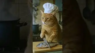 cat is cooking fish 😺 #shorts #ai