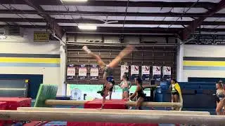 One arm front handspring to back tuck on high beam from Yale Gymnastics High Performance Camp.