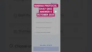 MARINA PROTOCOL DAILY QUIZ ANSWER 5 OCTOBER 2025 #shorts #marina