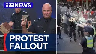 Victorian premier claims protest violence was &lsquo;disgraceful&rsquo; | 9 News Australia