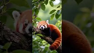 Relaxing Red Panda on a Tree Branch 🐾🍃 | Cute Animal Moment