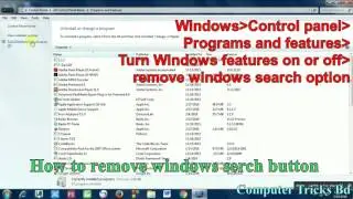how to remove windows search button windows 7