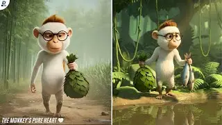 This Monkey Saved His Hungry Friends 🐒🤍 | Glitto | 3D Cartoon