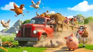 Милая обезьянка | Поломка трактора: фермер-обезьянка чинит свой трактор посреди поля