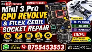 Mini 3pro CPU revolve and flex cable socket repair ड्रोन रिपेयर कैसे करें आसान तरीकासे 100%