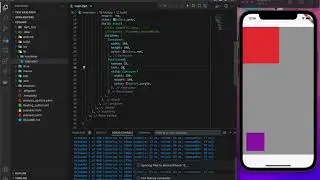 Stack Widget in Flutter using VS code.