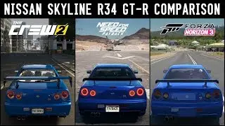 The Crew 2 VS NFS Payback VS Horizon 3 - Nissan Skyline R34 Graphics/Sound Comparison