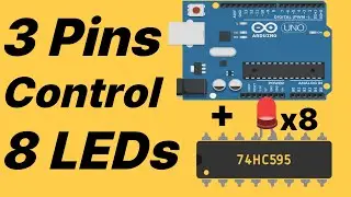 Adding Arduino Pins Using an 8-Bit Shift Register [KVolt] #arduino