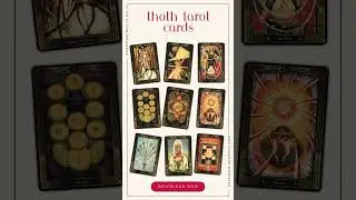 Printable Thoth Tarot Cards, PDF Digital Tarot Deck, Gold Thoth Tarot Deck, Aleister Crowley Tarot