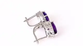 Сребърни обеци от BirSe с Естествен аметист 3,29 ct.