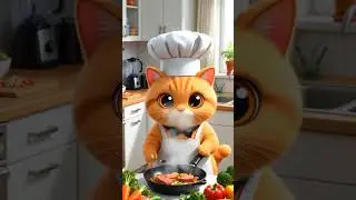 Kitten Cooking Food Ai#shorts #cat #funny #animation #cartoon #kitten #ai #cute #animals#ai#cutecat