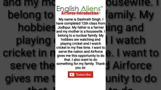 Self Introduction for Airforce G D | How do you introduce yourself in Air Force GD Group Discussion?