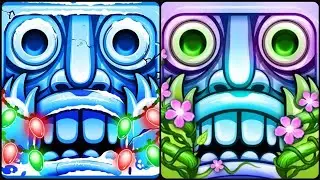 temple run 2 frozen festival vs blooming sands
