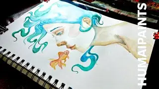 Watercolor portrait - speedpaint | curious