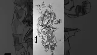 Drawing goku ultra instinct #anime #goku #shorts