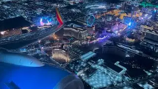 Southwest Boeing 737-800 Night Strip View Takeoff Las Vegas Harry Reid Intl. (KLAS)