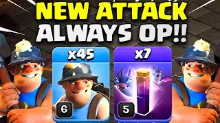 NEW TH12 Attack | MINER + BAT SPELL Attack Strategy!!
