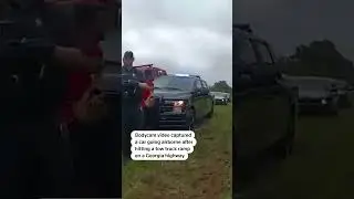 Car launches into air after hitting tow truck ramp