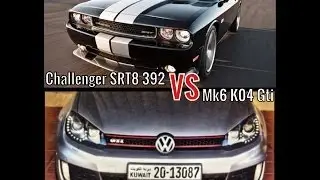 2013 Challenger SRT8 392 vs MK6 K04 Gti roll 50km/h