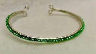 #tutorial #brazaletes  de alambre y cuentas de vidrio
