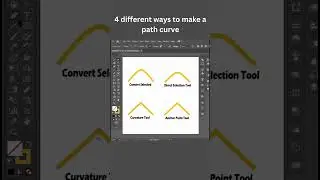 4  different ways to make a path curve in Adobe Illustrator #adobeillustrator #illustrator #tutorial