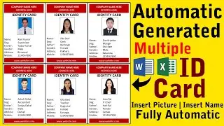 Automatic Id Card Creation in Ms Word help in Ms Excel | Auto Photo | Auto Name | Fully Automatic |