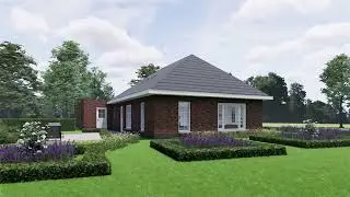 Animatie vrijstaande woning met schilddak