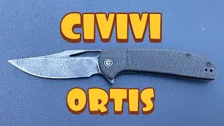 Civivi - Ortis in Black Damascus and Carbon Fiber scales