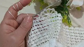 crochet الجزء الثاني ديال الكم بعمل الصدفة تقنية في الضرس فوق الصدفة باش تجيك الخدمة متقونة