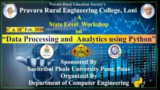 A State Level Workshop on &ldquo;Data Processing and  Analytics using Python&rdquo; @ PREC LONI Session I