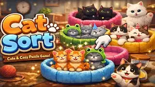 Cat Sort Gameplay 🐱🛏️ | Cute & Cozy Puzzle Game | Relaxing Brain Game - EP 01