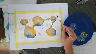 #Planeten Deluxe Mixed Media malen mit Anne Pross - #Planets #MixedMediaPainting #Tutorial #aquarell
