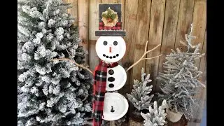 DIY Vintage Lid Snowman