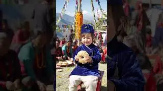 Baby in Traditional Nepalese Dress Tries Sel Roti! 🇳🇵 Mountain Festival Food Adventure