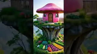 The Cliffside Mushroom Treehouse​ #WhimsicalDesign #ConceptDesign #DigitalArt #Blender3D