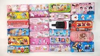 cute unicorn stationery collection ❤️ geometry, hello kitty, pencil box, sharpener, eraser, unicorn 