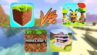 Craft World VS Minecraft PE VS Planet Craft VS Craftsman 3
