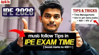 must follow Tips in IPE 2026 exam time | inter 1st year & inter 2nd year telugu