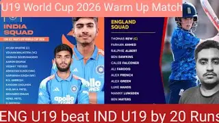 ENG U19 beat IND U19 by 20 Runs DLS Method Thomas Rew (c) 71*(66) Warm Up Match 