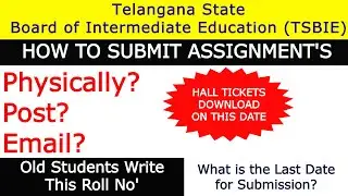 TSBIE Inter Latest News | Assignments Exam 2020-21 Last Date | TSBIE Hall Ticket Download Date.