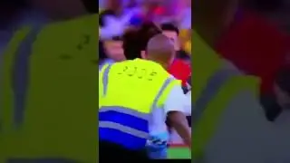 Luis Suarez appealed for a card for Chile player Gonzalo Jara after Jara tripped up a pitch invader