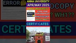 Anna University Final Year Certificates Update 2025❤️!#annauniversity #finalyear #certificate #r2021