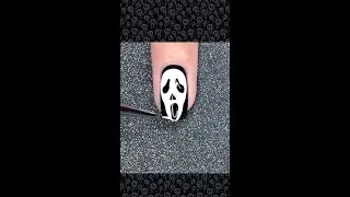 1 Minute Nail Art #48 | 👻 Classic Halloween Nail Art | Movie SCREAM 👻 #shorts #dansnails
