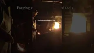 Night Smithin' Bonsai tools deep in the Woods #bonsai #art #blacksmith #tools #maine #newengland
